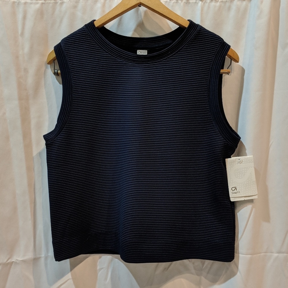 Navy boxy activewear tank top